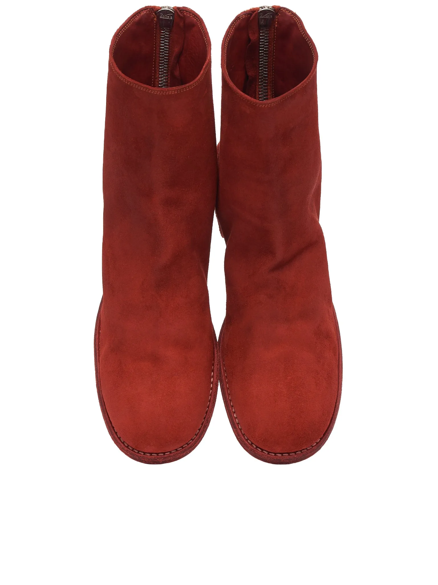 986 Horse Leather Zip Boots (986-HORSE-REVERSE-1006T-RED)