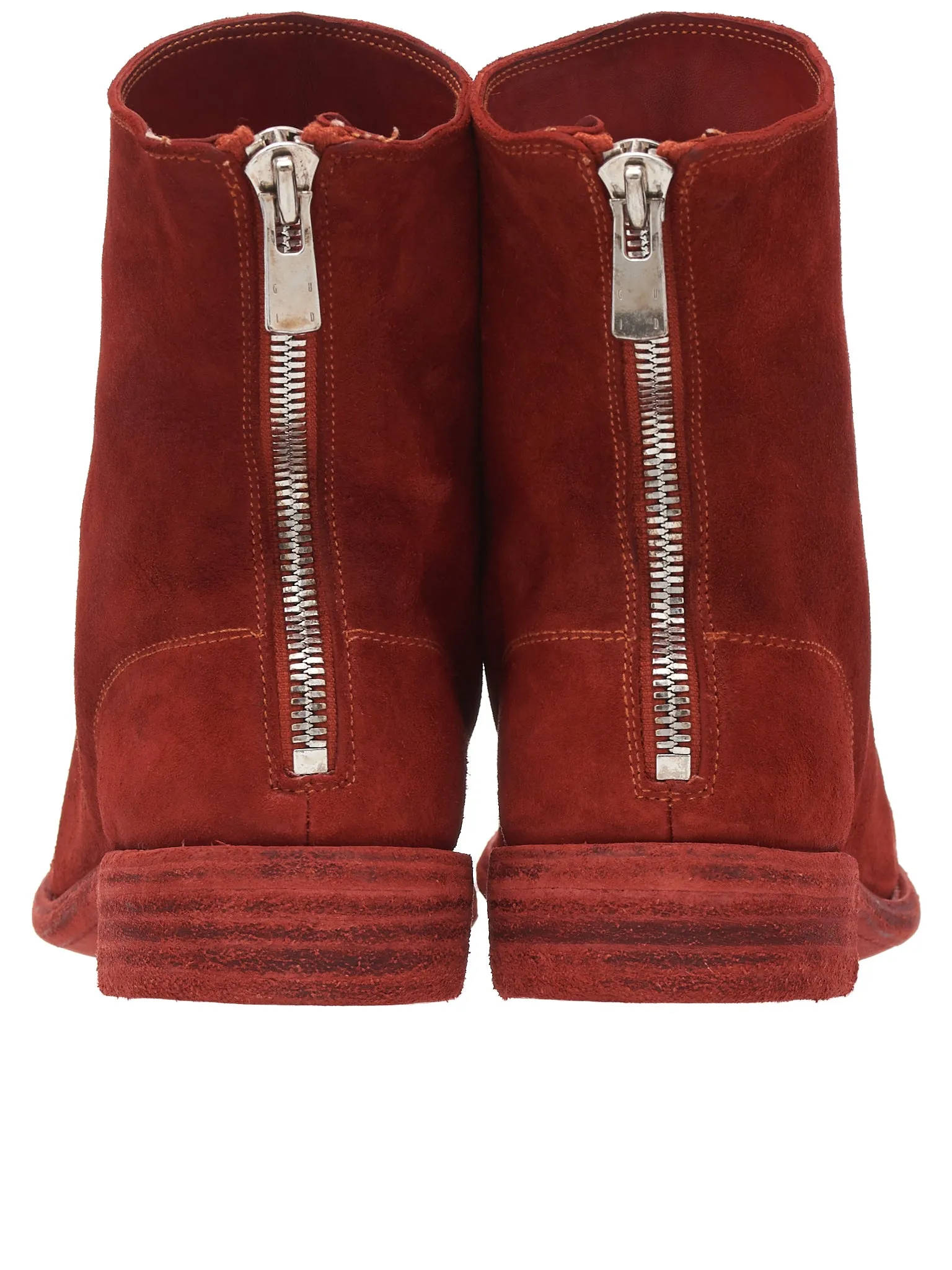 986 Horse Leather Zip Boots (986-HORSE-REVERSE-1006T-RED)