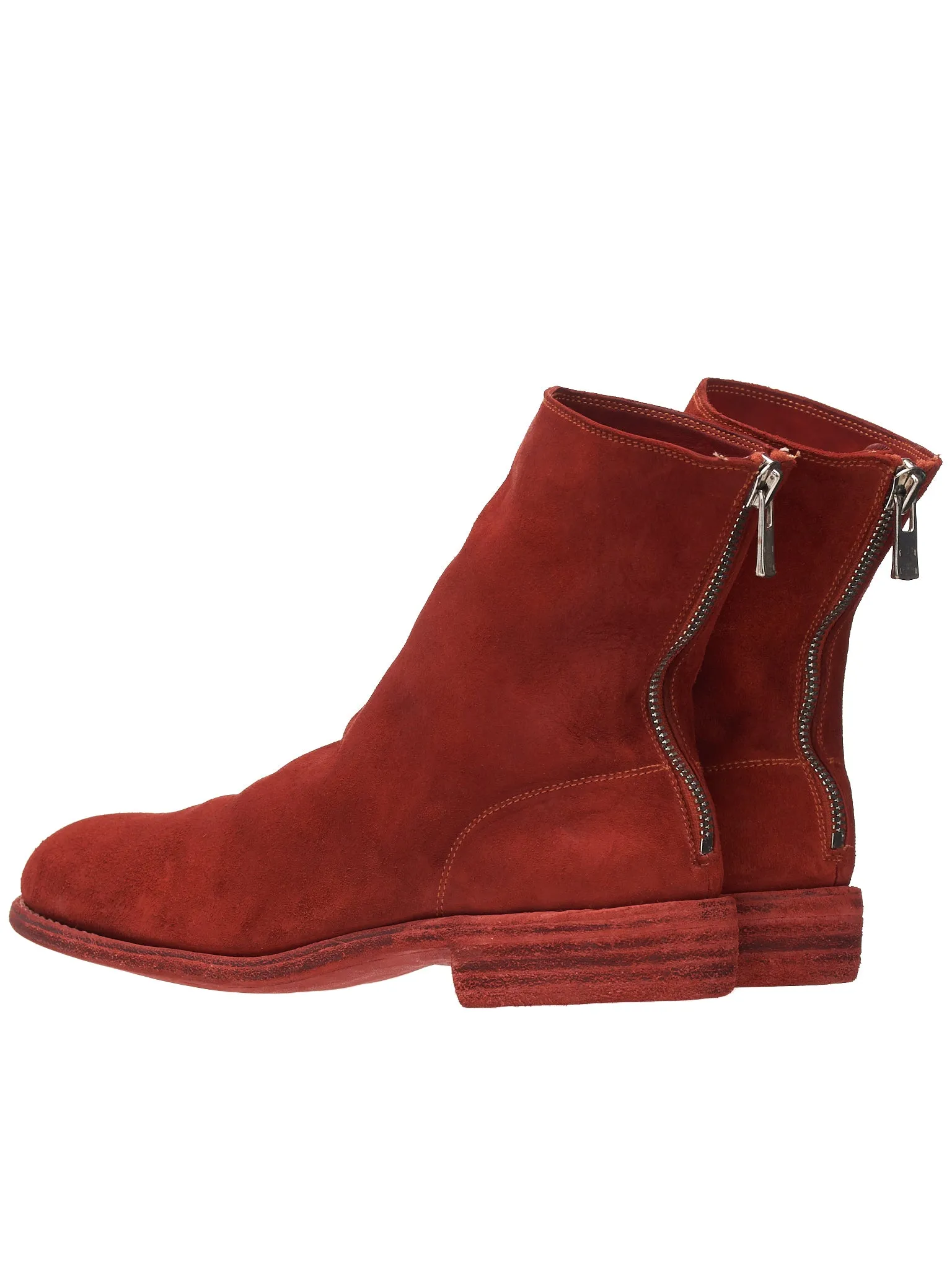 986 Horse Leather Zip Boots (986-HORSE-REVERSE-1006T-RED)