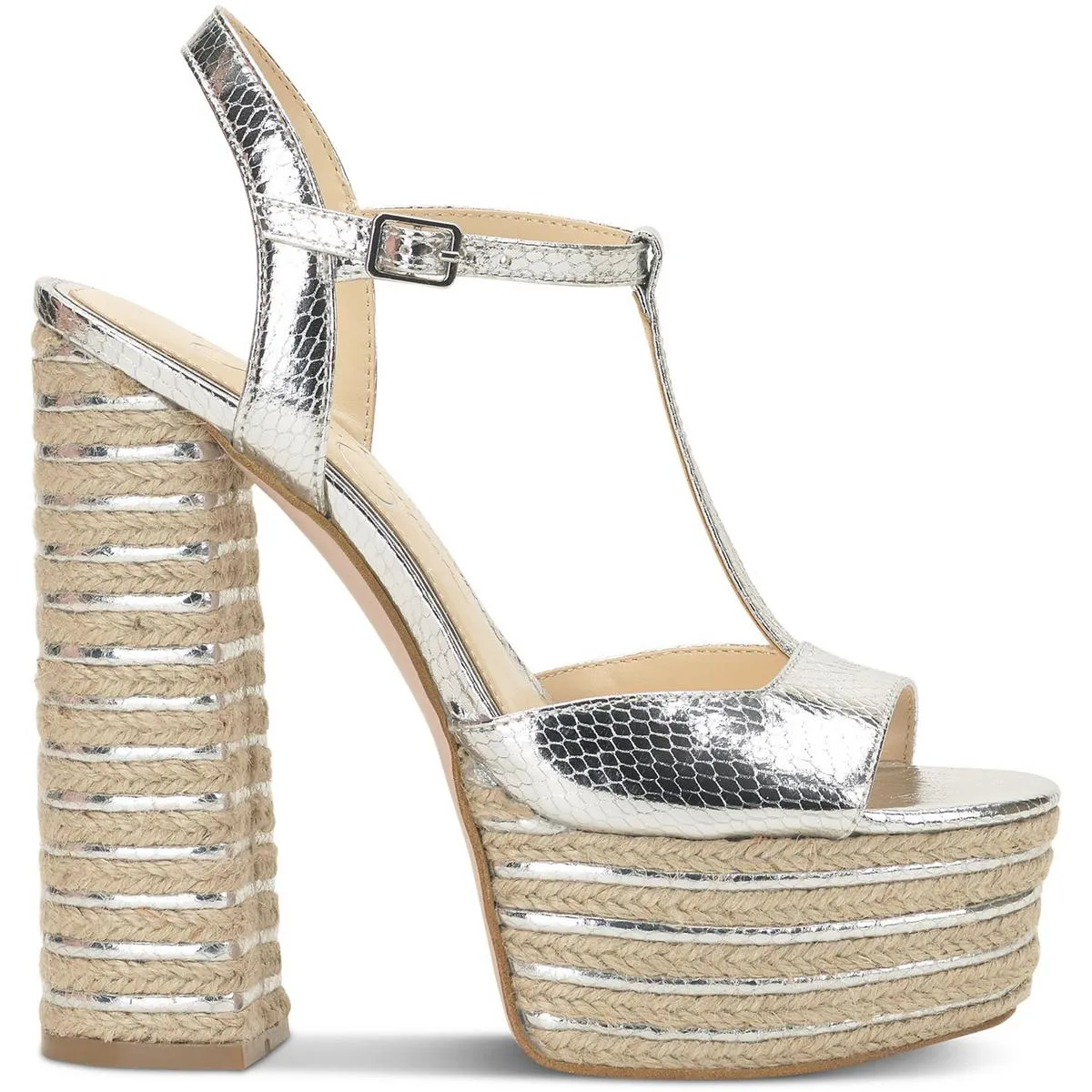 Ameeka Womens Faux Leather Snake Print Platform Sandals