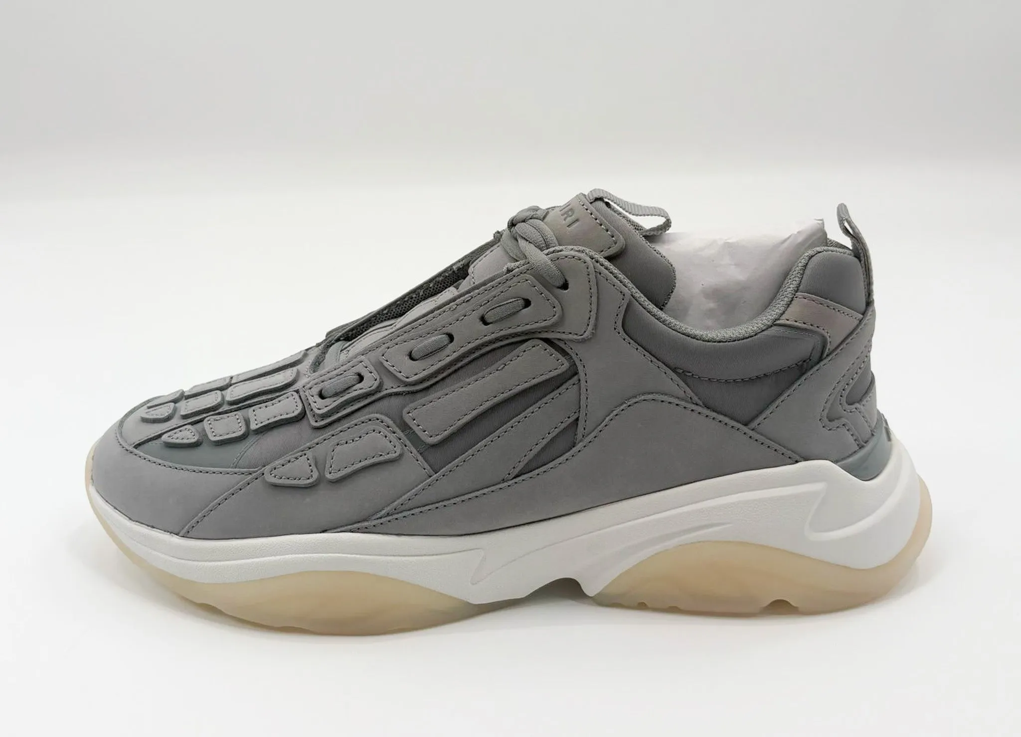 Amiri Gray Bone Runners Skeleton Sneakers