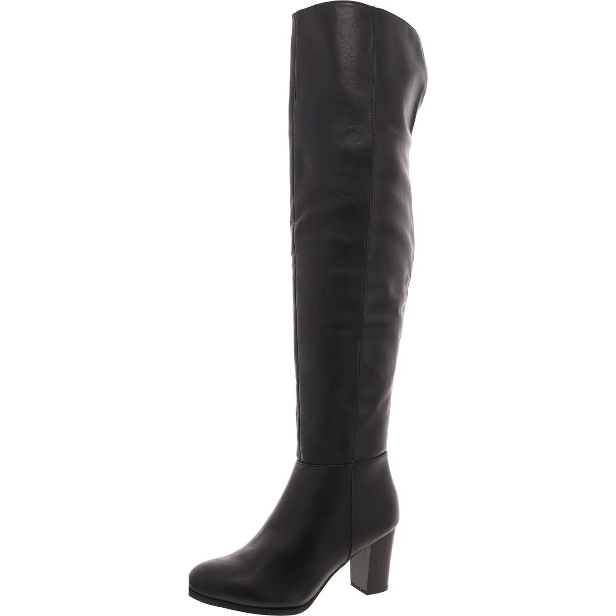 AMORY Womens Faux Leather Block heel Thigh-High Boots