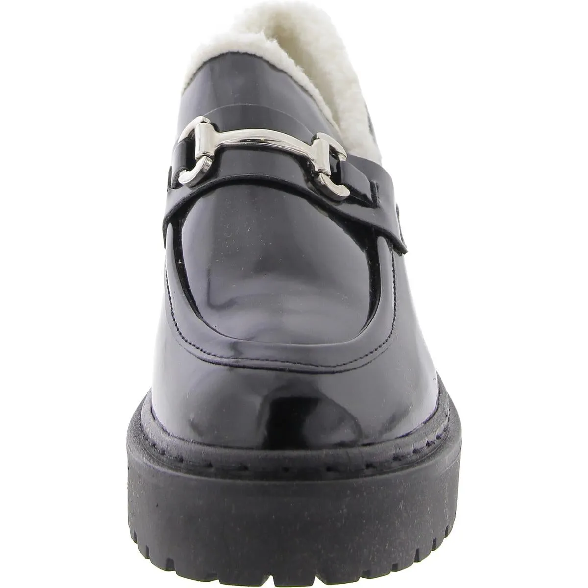 Approach-F Womens Faux Fur Lined Block Heel Loafers