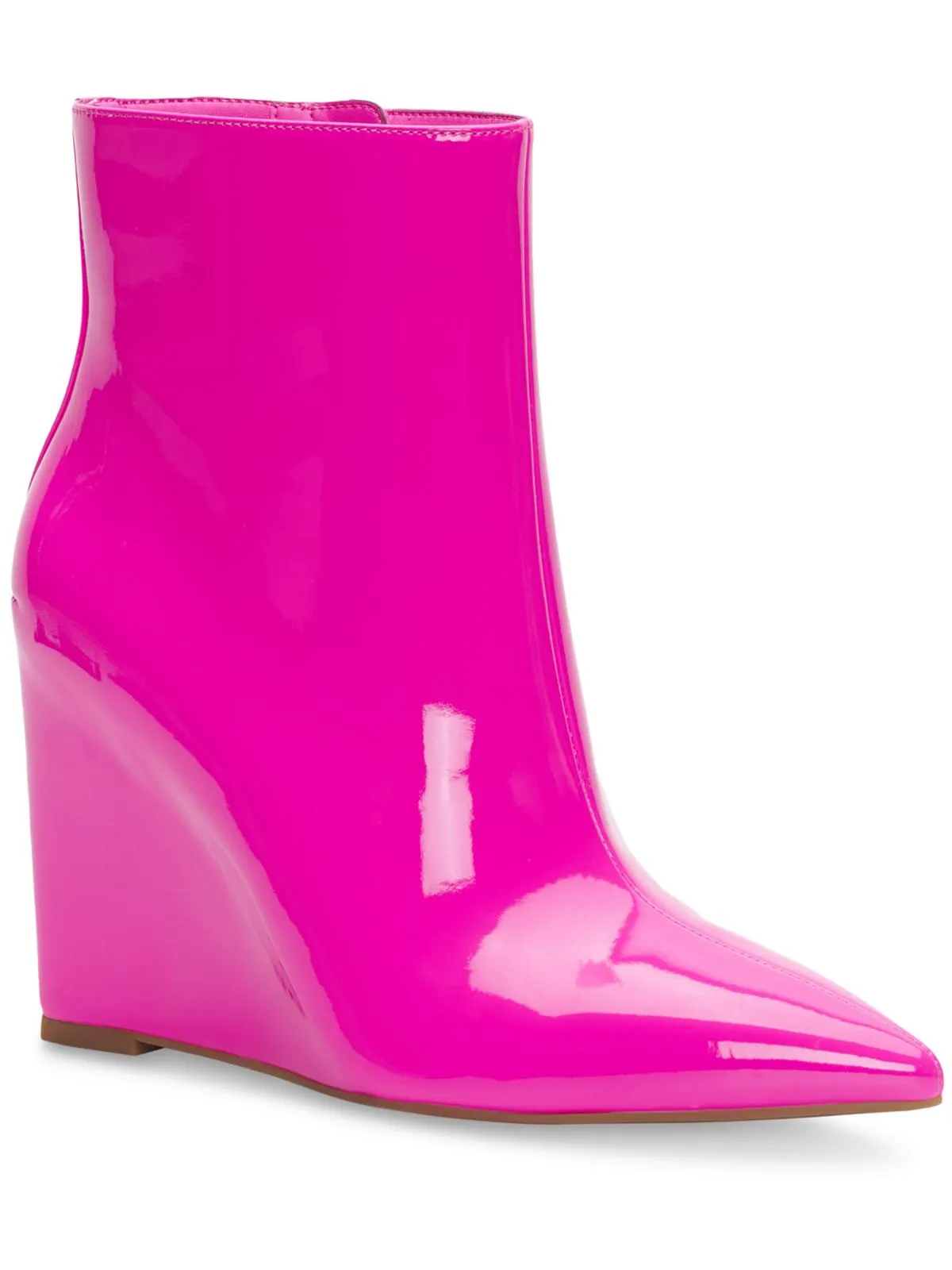 Azah Womens Patent Leather Pointed Toe Ankle Boots
