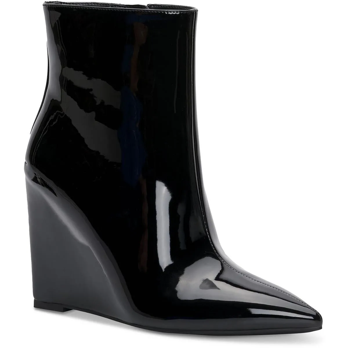 Azah Womens Patent Leather Pointed Toe Ankle Boots