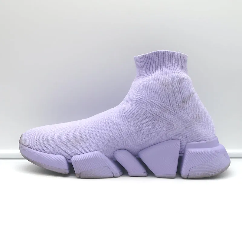 Balenciaga Speed 2.0 Sock Sneakers Lilac Stretch Knit Size 9