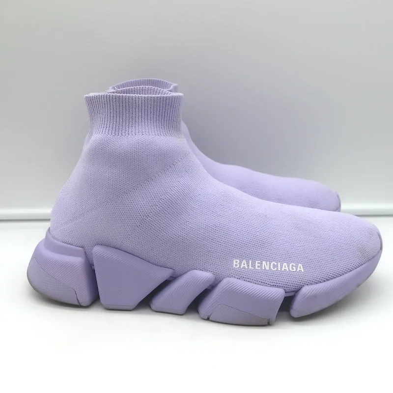 Balenciaga Speed 2.0 Sock Sneakers Lilac Stretch Knit Size 9