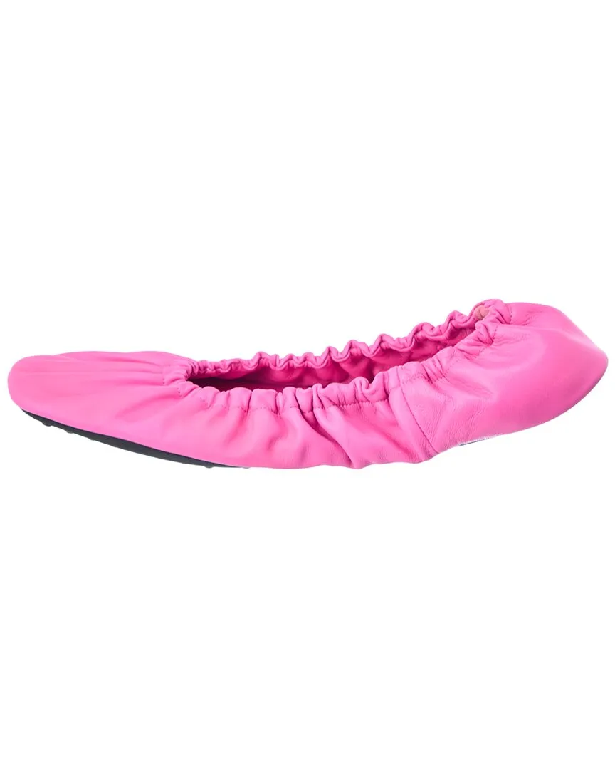 Balenciaga Tug Leather Ballerina Flat