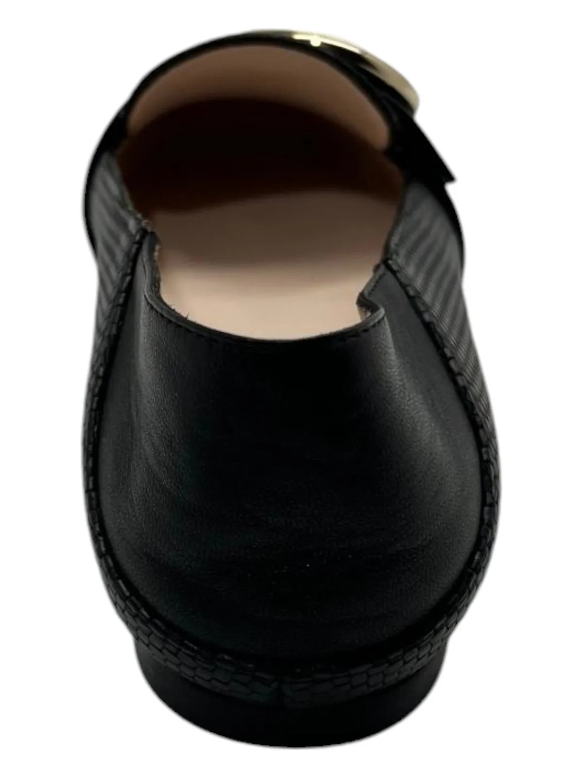 Bally Clariska 6301228 Women's Black Embossed Leather Flats