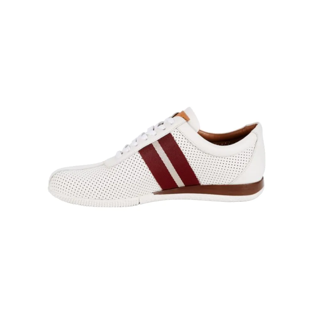 Bally Frenz Men's 6233822 White Perforated Leather Sneakers