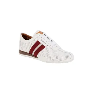 Bally Frenz Men's 6233822 White Perforated Leather Sneakers