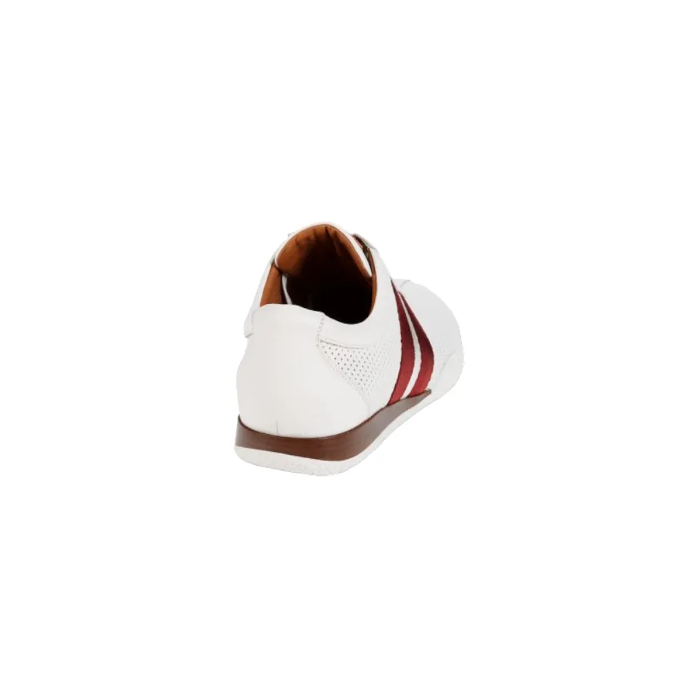Bally Frenz Men's 6233822 White Perforated Leather Sneakers