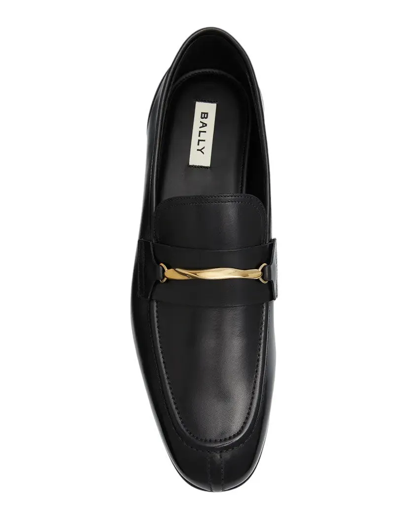Bally Genos 6304150 Men's Black Calf Leather Loafers