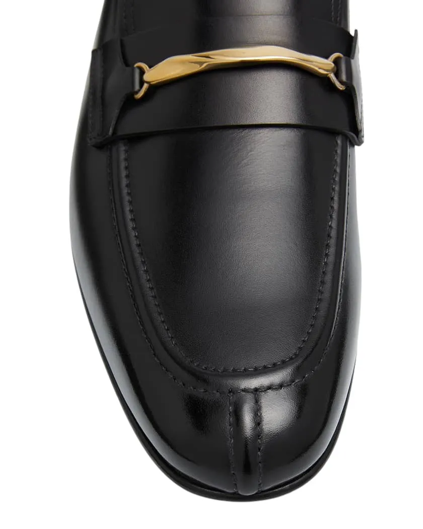 Bally Genos 6304150 Men's Black Calf Leather Loafers