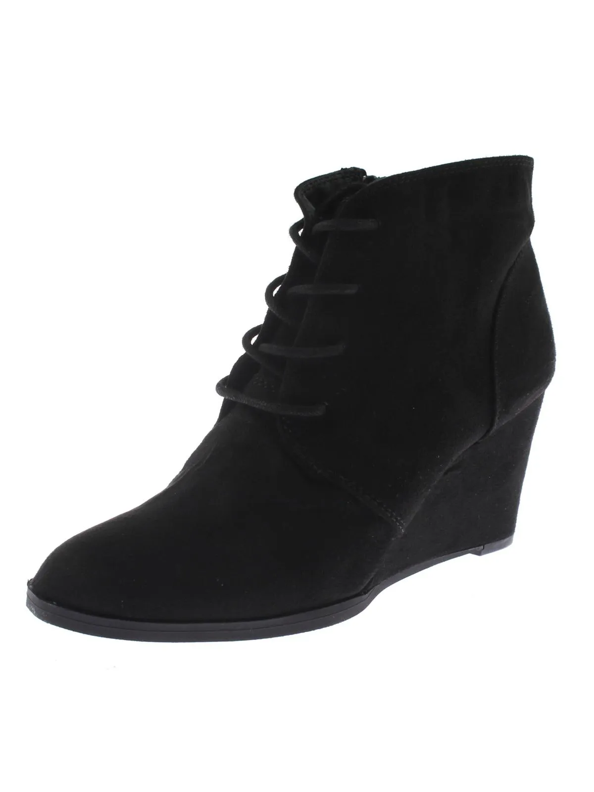 Baylie Womens Faux Suede Ankle Wedge Boots