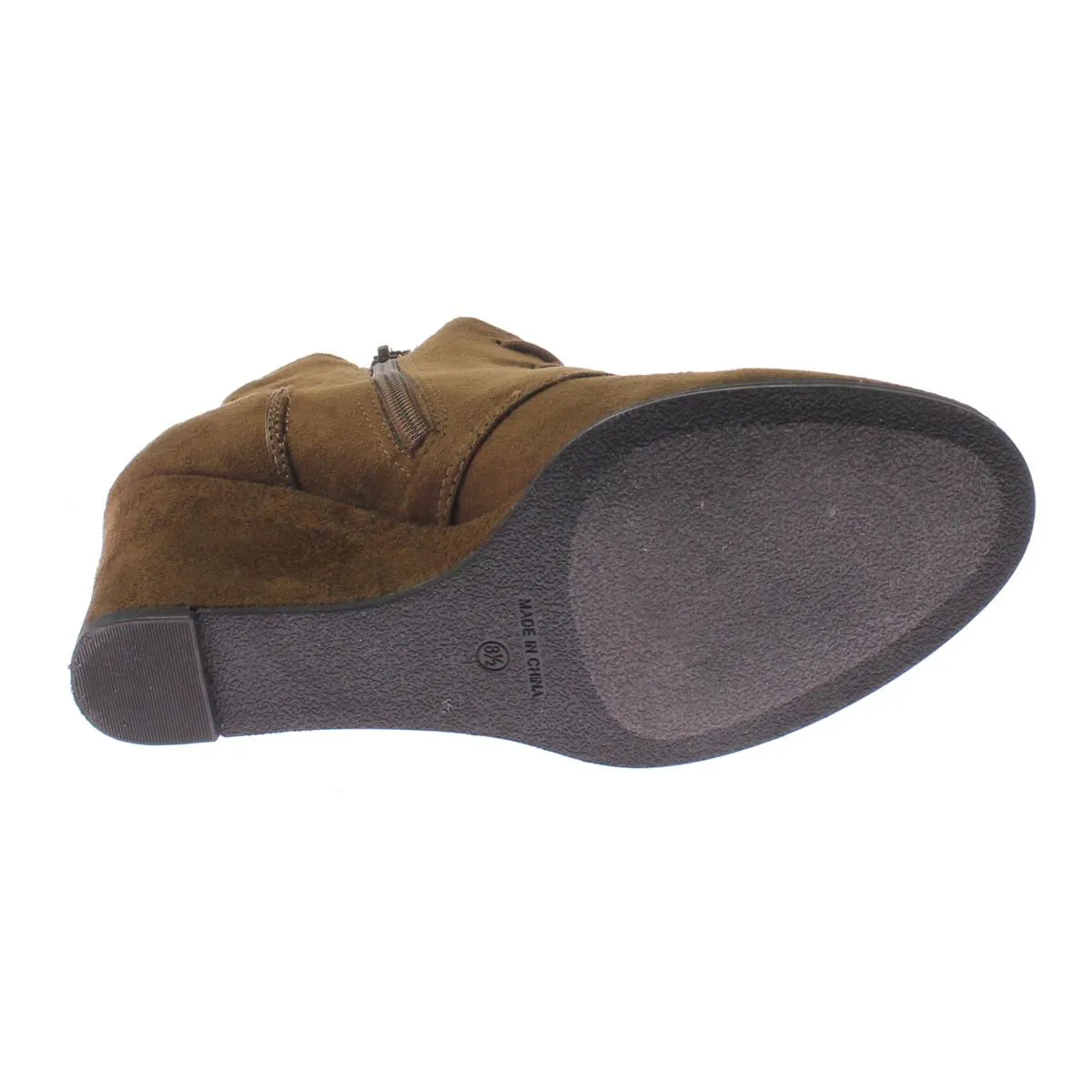 Baylie Womens Faux Suede Ankle Wedge Boots