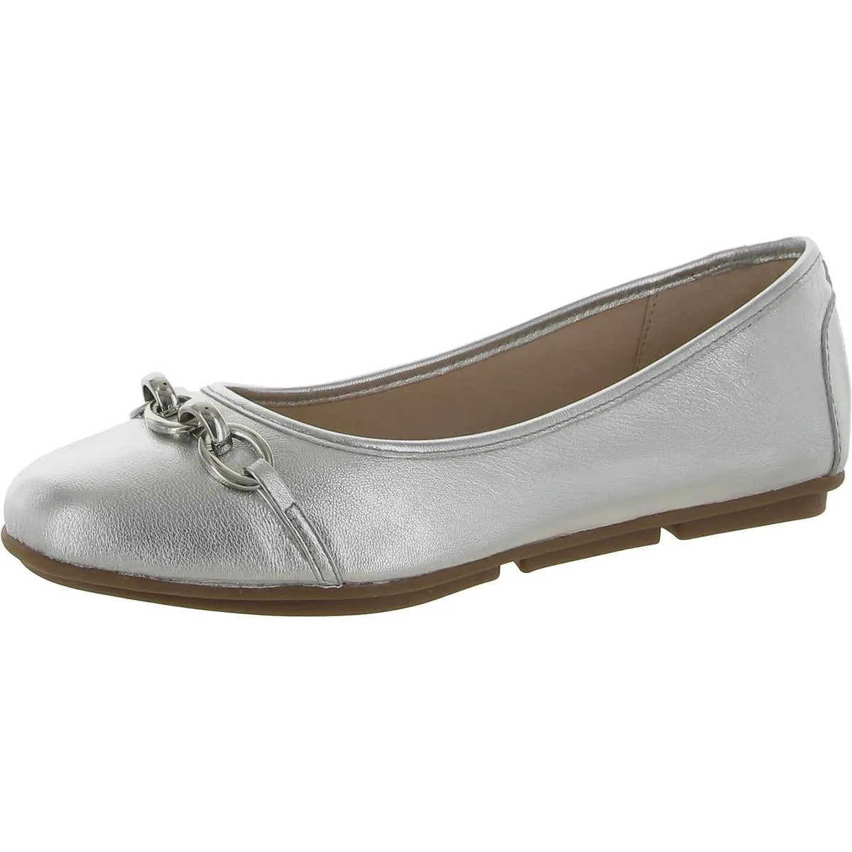 Brandi Womens Leather Chain Loafers