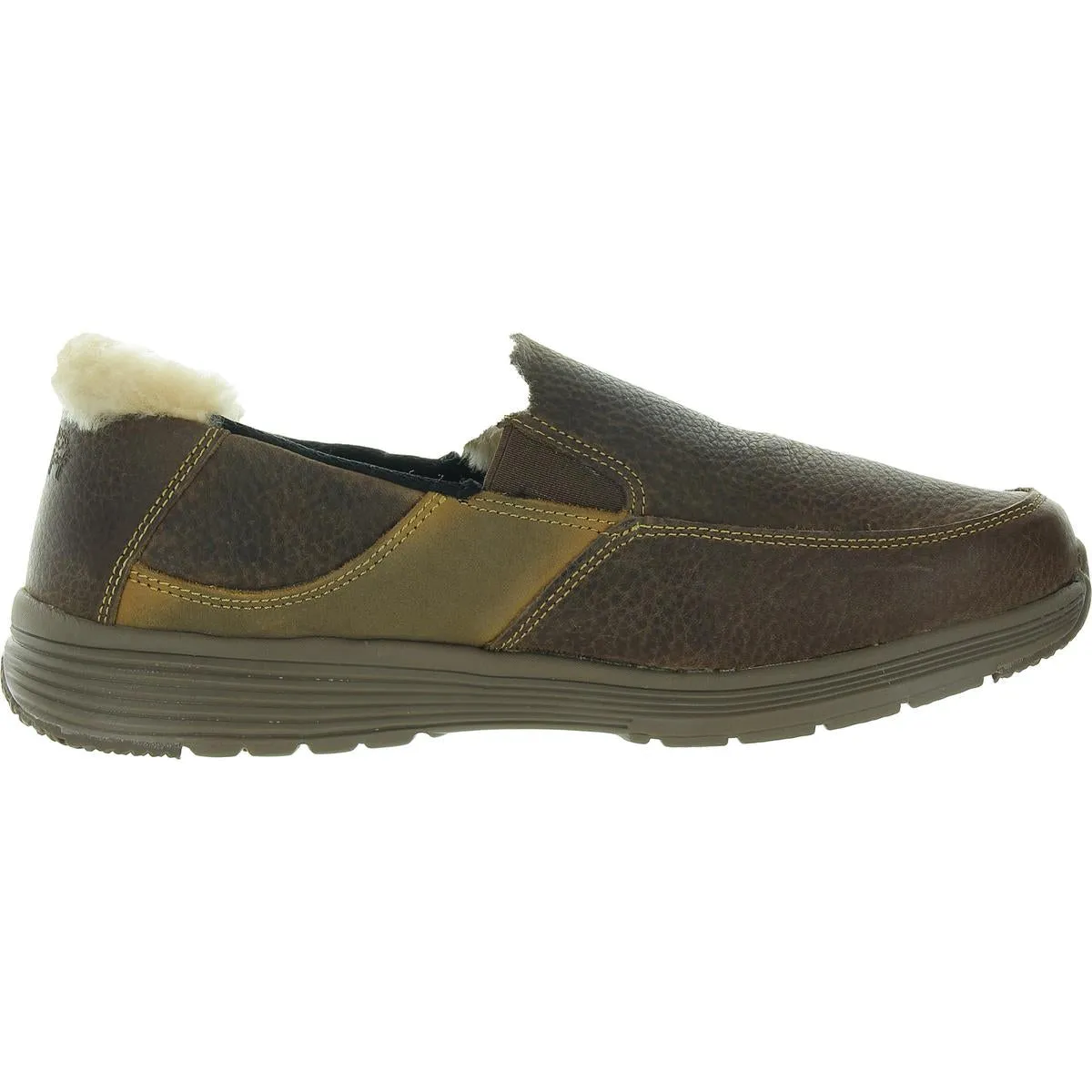 Bulgan Mens Fleece Lined Leather Loafers
