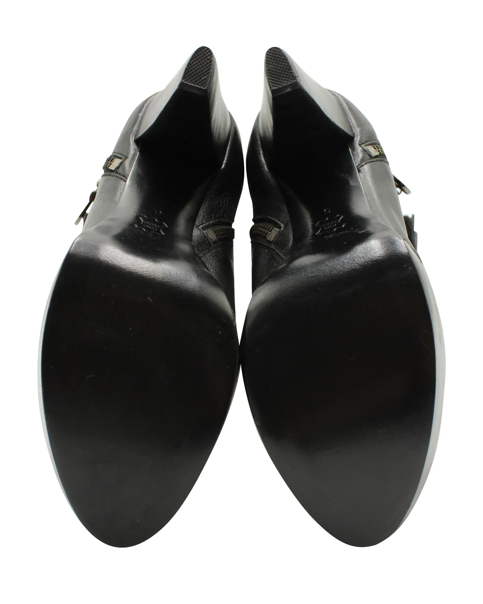 Burberry Mink Fur Ankle Boots in Black Leather