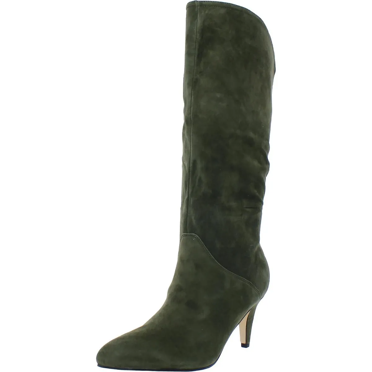 Buyah Womens Suede Pull On Mid-Calf Boots