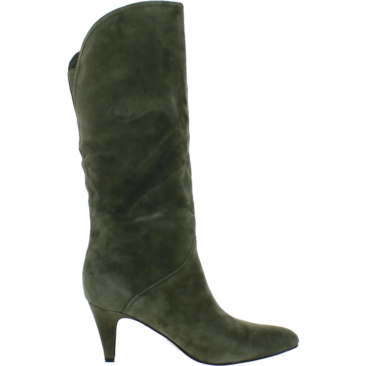 Buyah Womens Suede Pull On Mid-Calf Boots