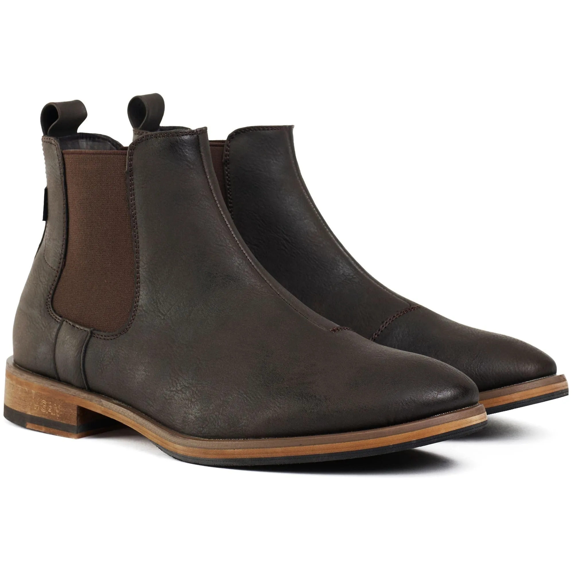Cardamom Men's Vegan Leather Chelsea Boots | Dark Brown