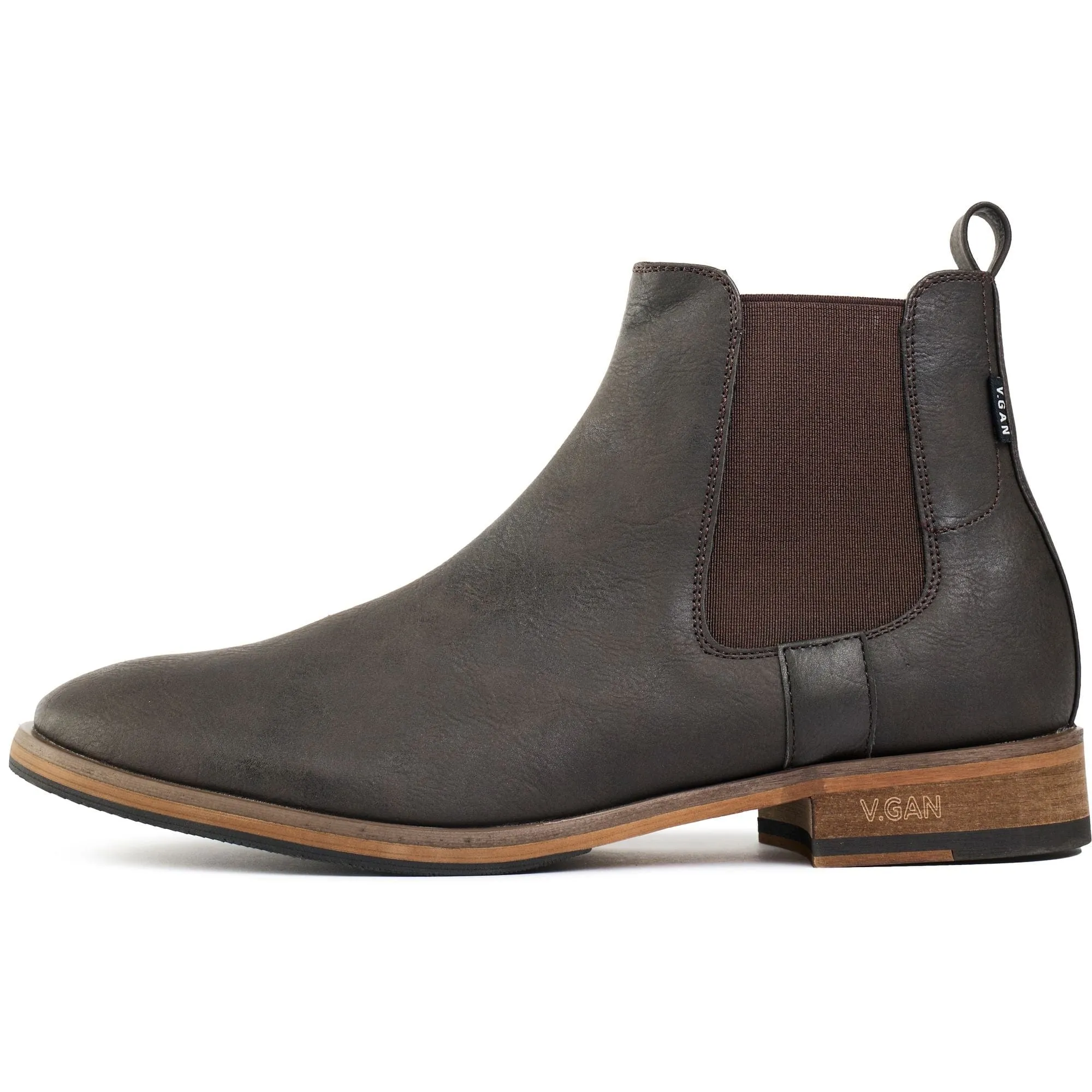 Cardamom Men's Vegan Leather Chelsea Boots | Dark Brown