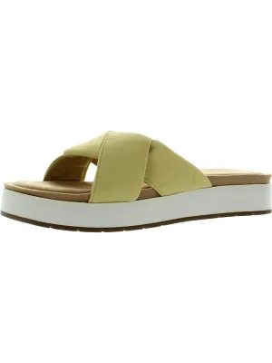 Carenza Womens Faux Suede Slip On Slide Sandals