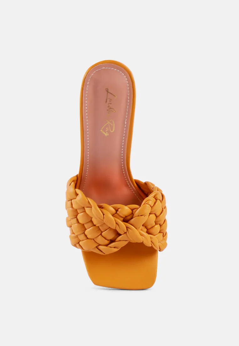 celie woven strap mid heel sandals