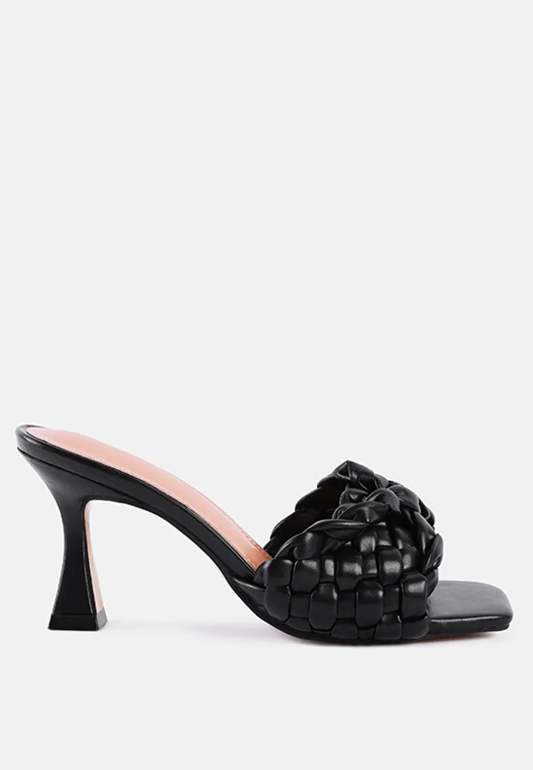 celie woven strap mid heel sandals