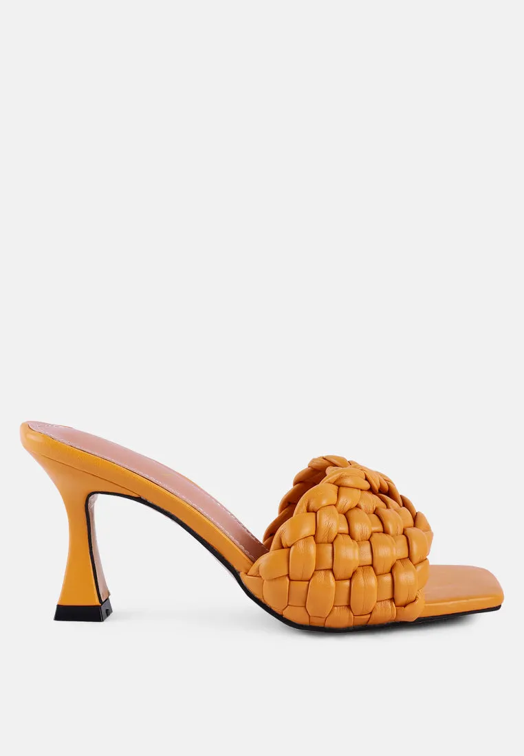 celie woven strap mid heel sandals
