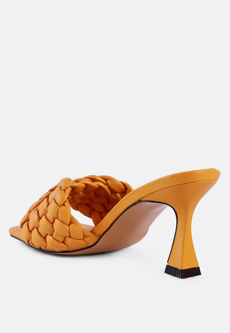 celie woven strap mid heel sandals
