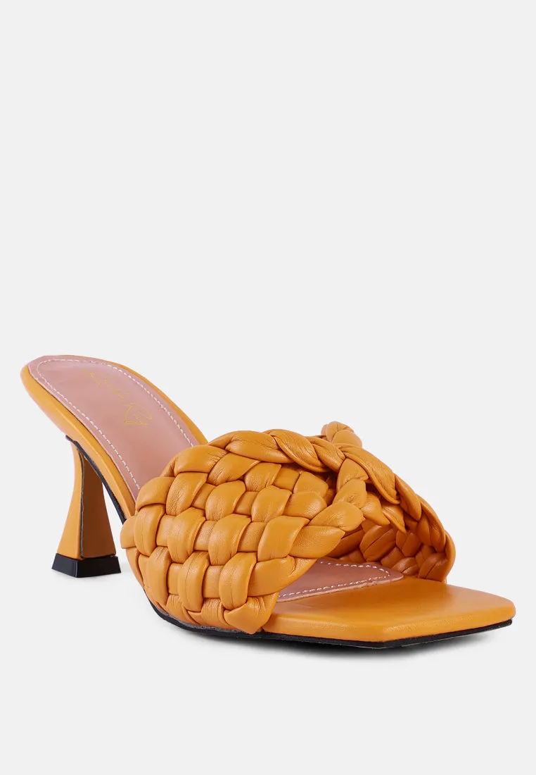 celie woven strap mid heel sandals