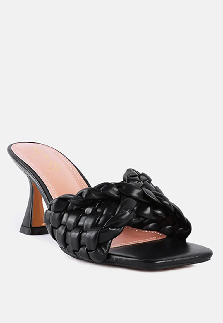 celie woven strap mid heel sandals