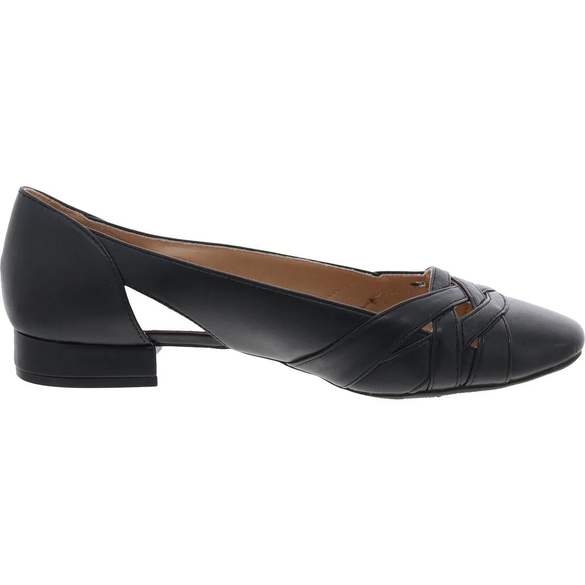 Cermen Womens Cut-Out Faux Leather Loafers