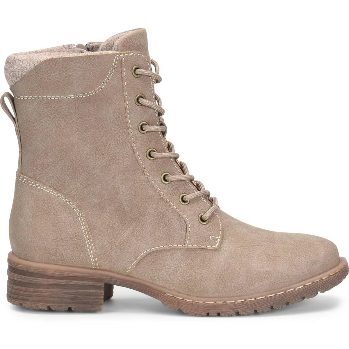 Claudia Womens Faux Leather Black Heel Combat & Lace-Up Boots