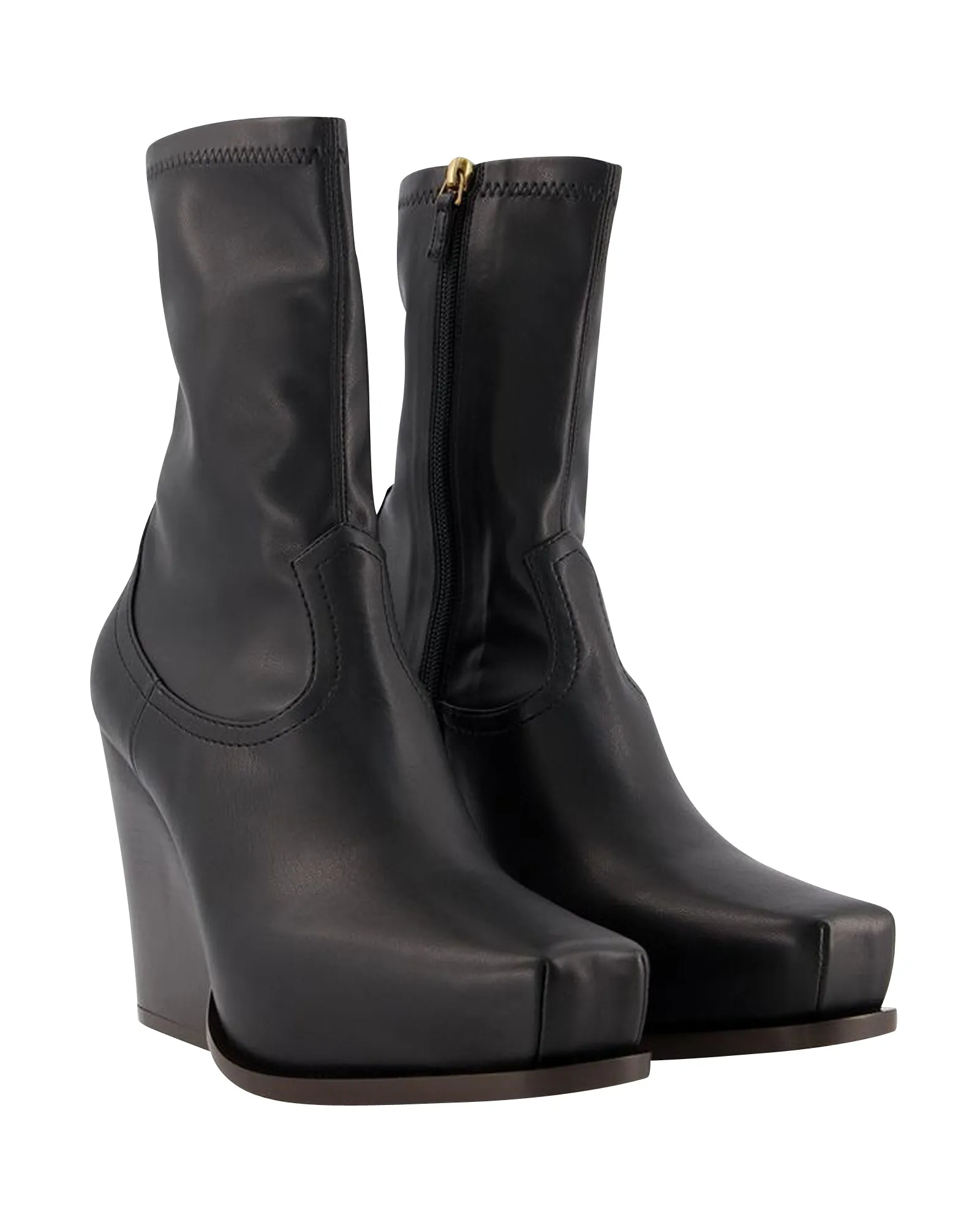 Cowboy Boots in Black Synthetic Leather