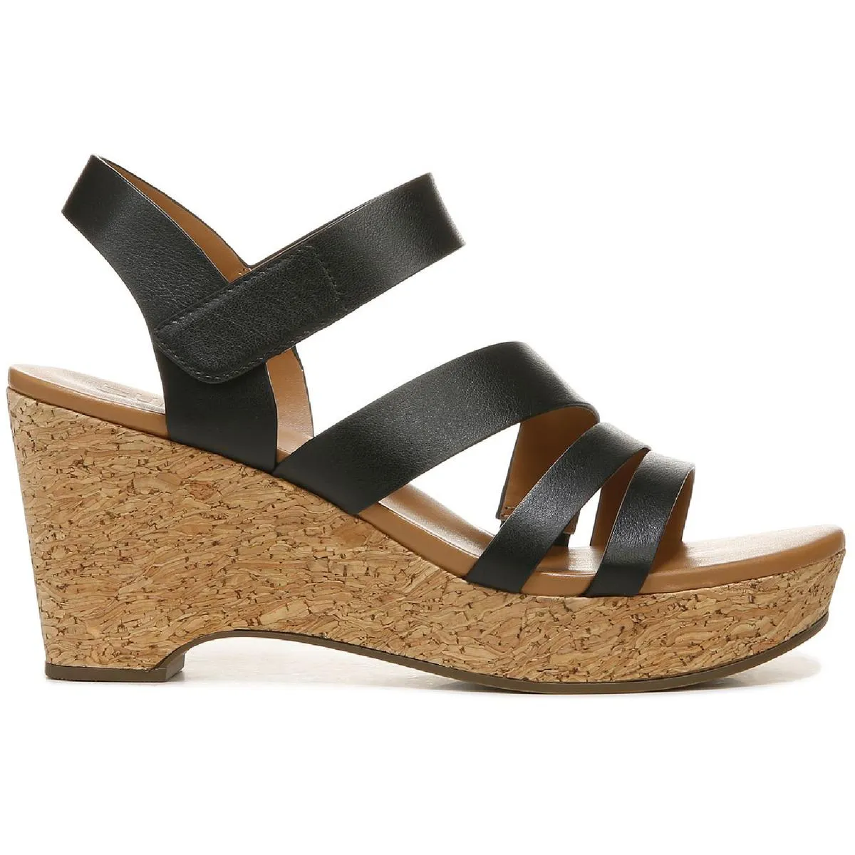 Cynthia Womens Leather Platform Wedge Sandals