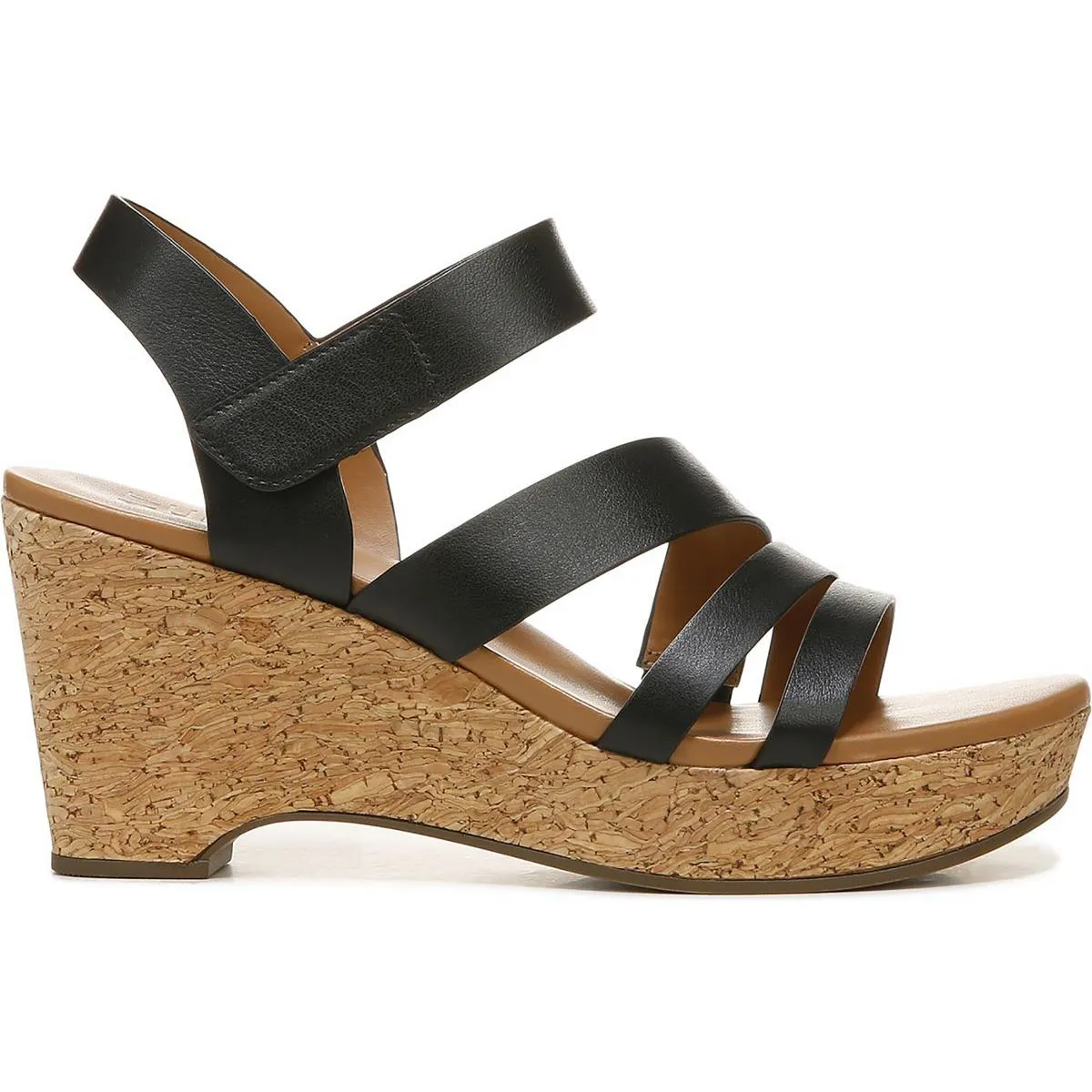 Cynthia Womens Leather Platform Wedge Sandals