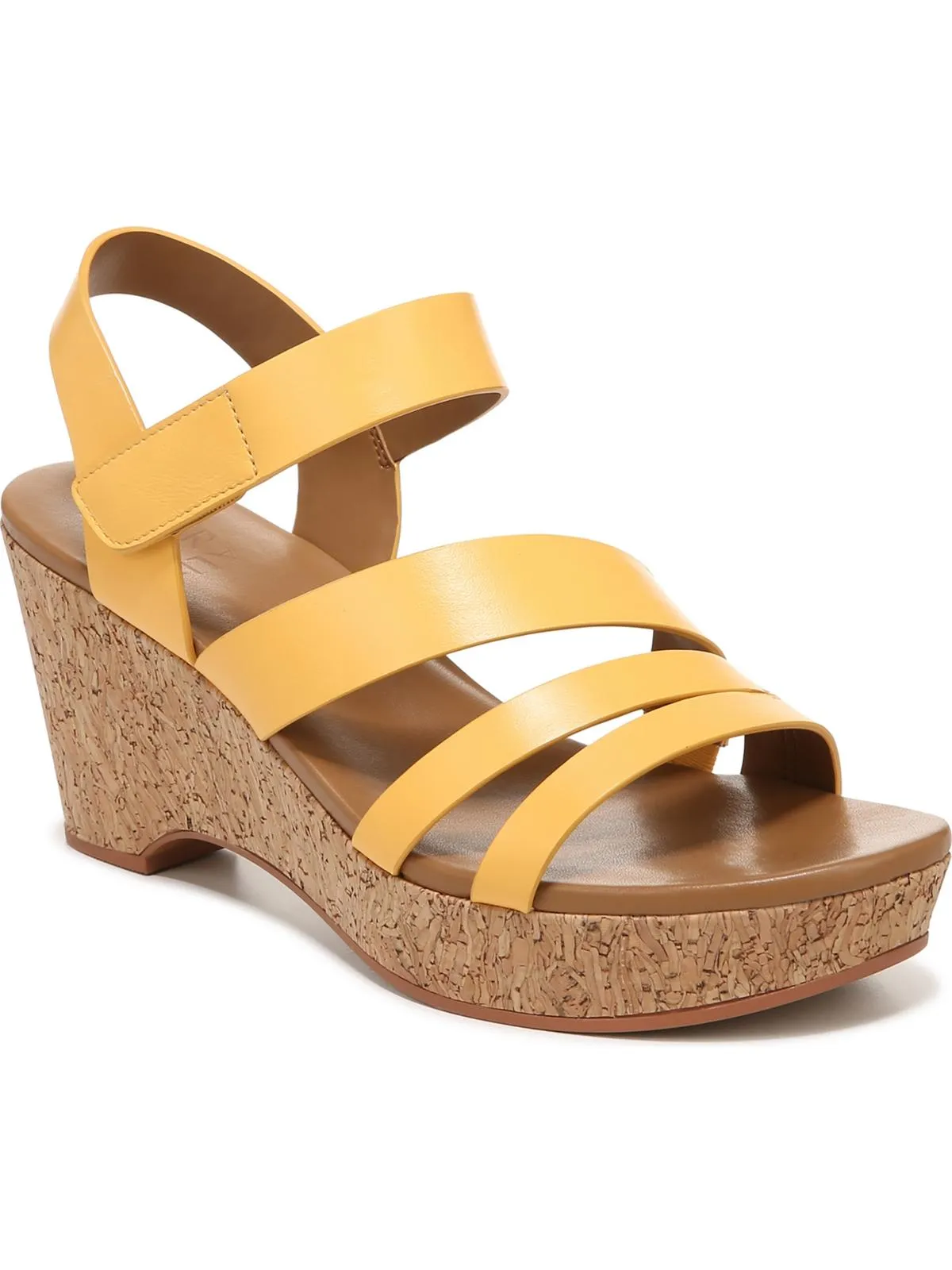 Cynthia Womens Leather Platform Wedge Sandals