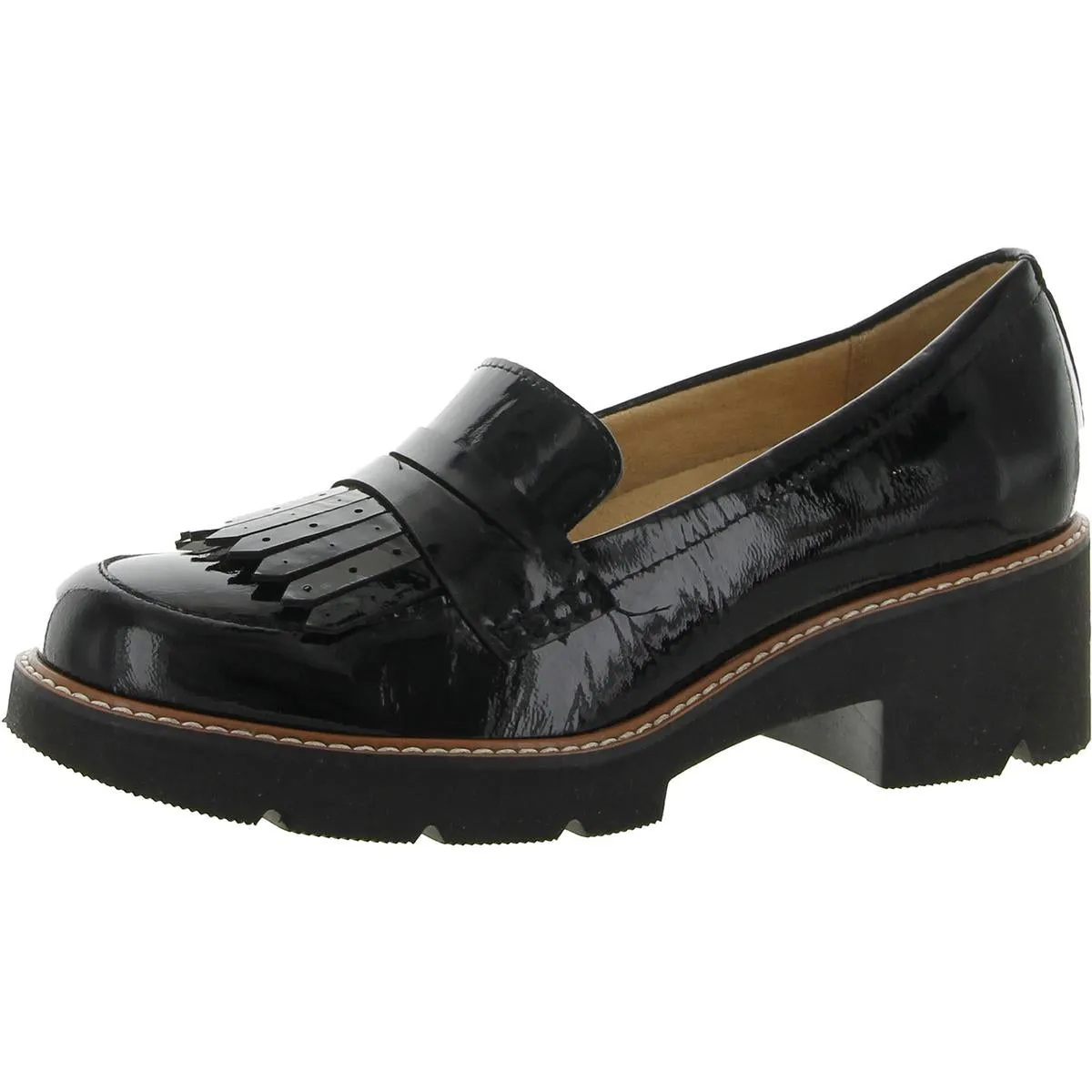 Darcy  Womens Patent Leather Memory Foam Loafers