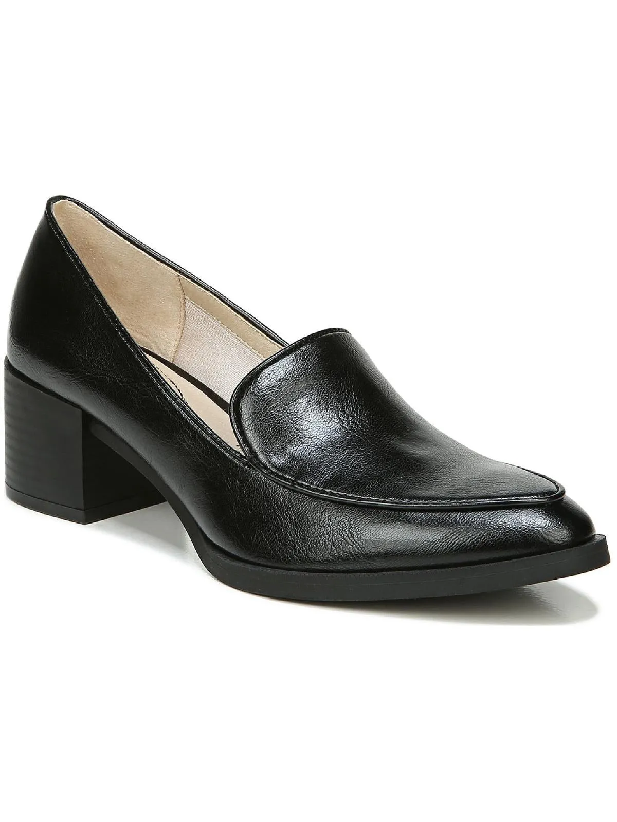 Devyn Womens Block Heel Slip On Loafers