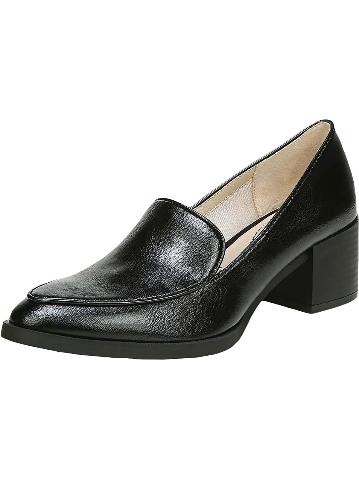 Devyn Womens Block Heel Slip On Loafers