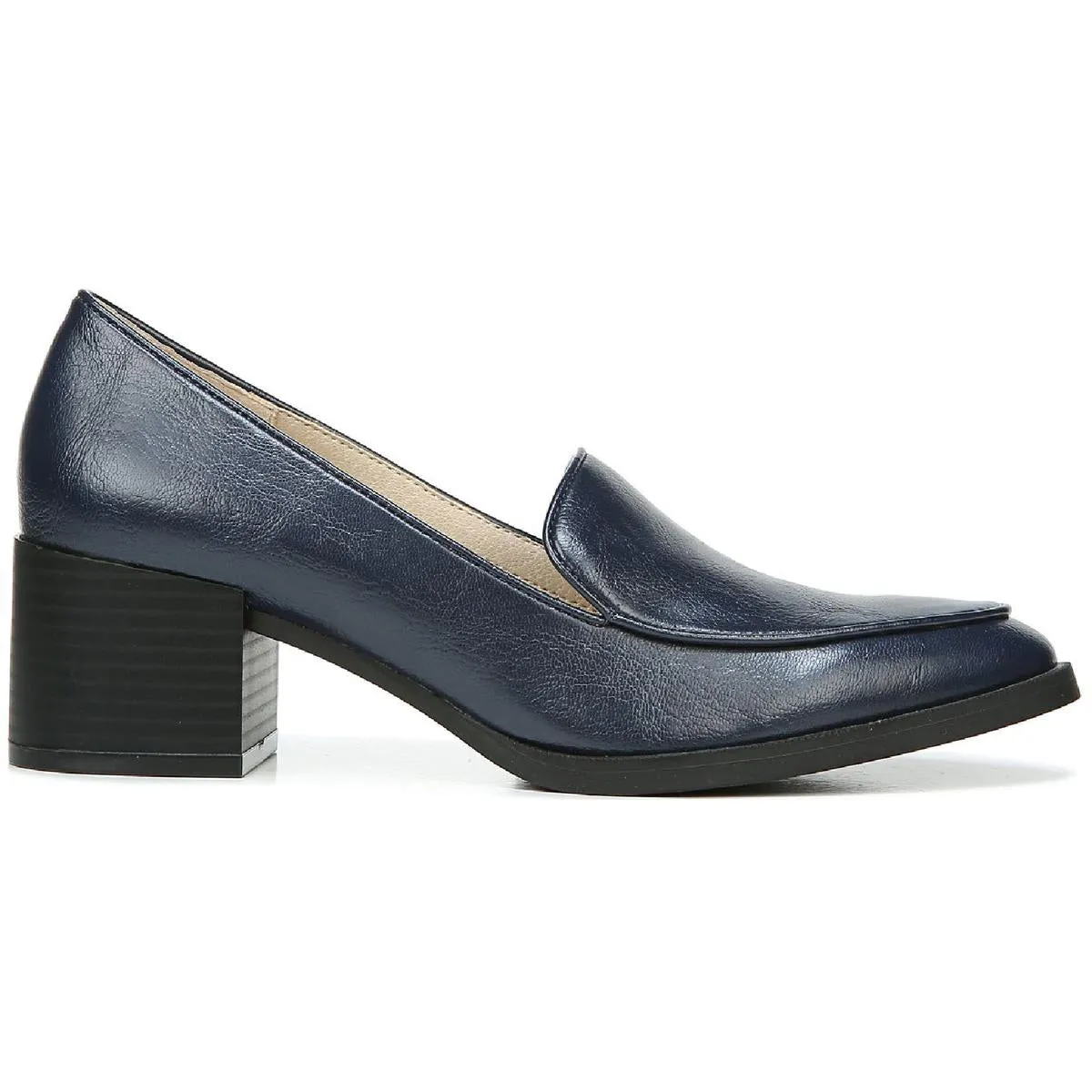 Devyn Womens Block Heel Slip On Loafers