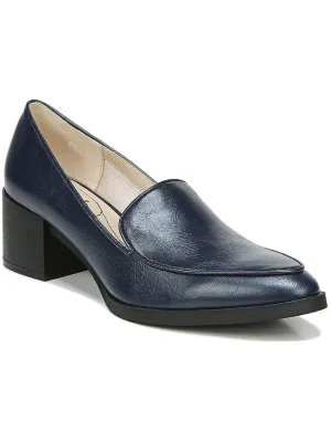 Devyn Womens Block Heel Slip On Loafers
