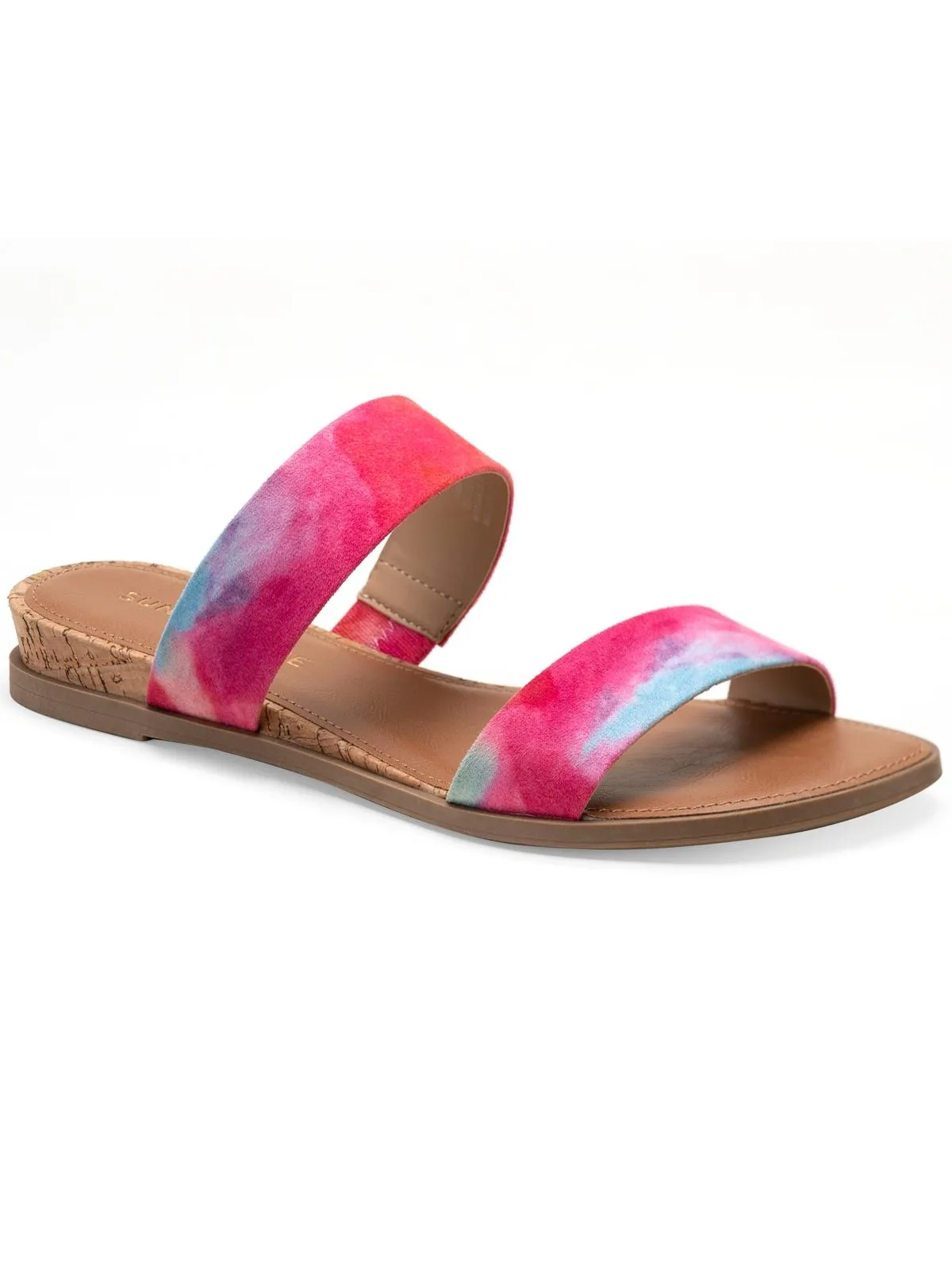 Easten 2 Womens Faux Leather Flats Wedge Sandals