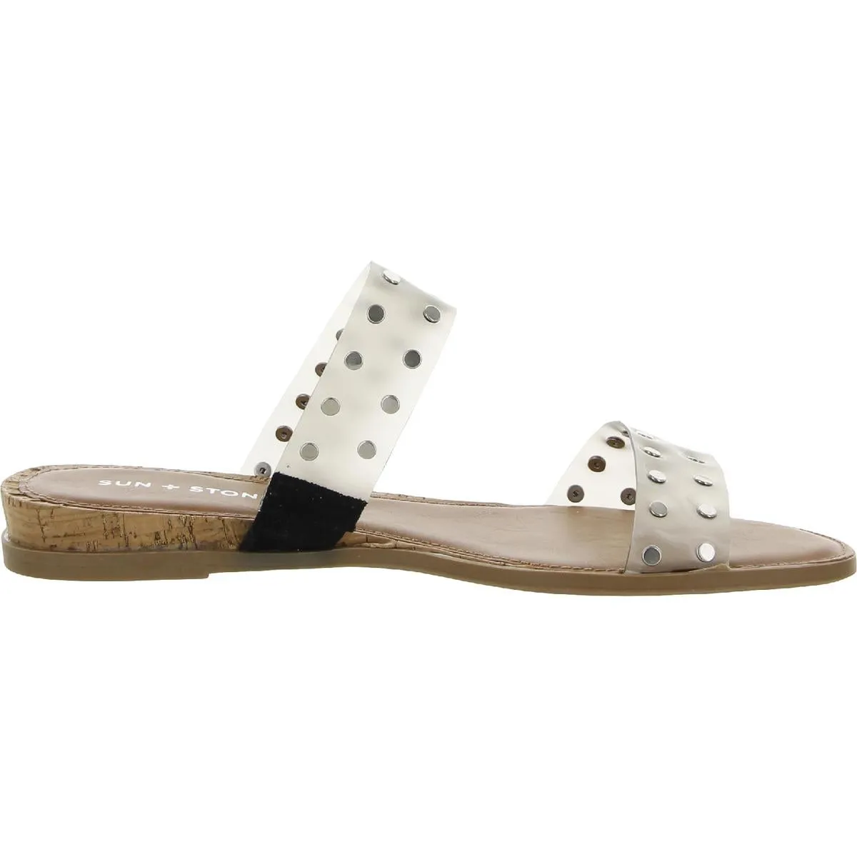 Easten 2 Womens Faux Leather Flats Wedge Sandals