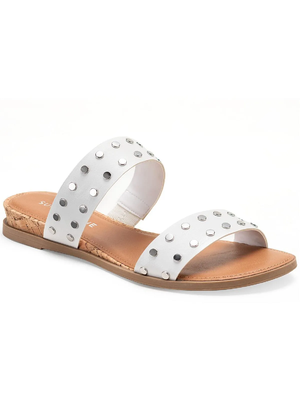 Easten 2 Womens Faux Leather Flats Wedge Sandals