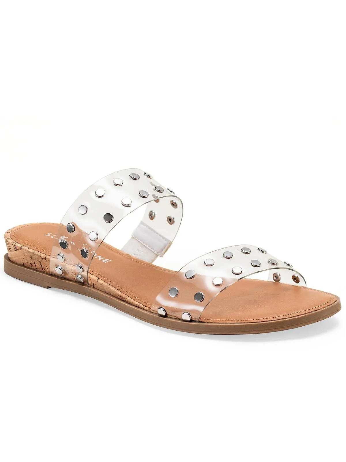 Easten 2 Womens Faux Leather Flats Wedge Sandals