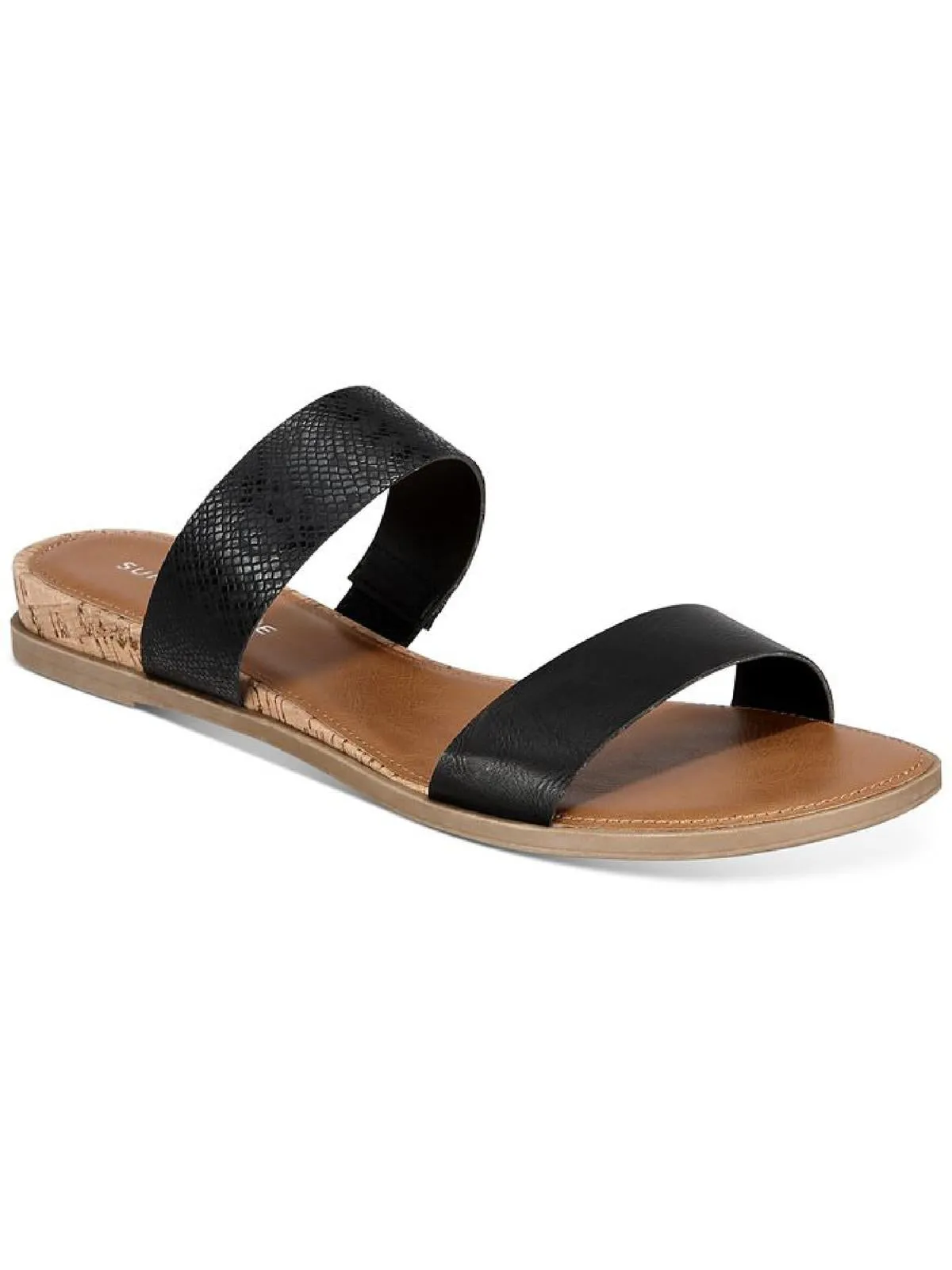 Easten 2 Womens Faux Leather Flats Wedge Sandals